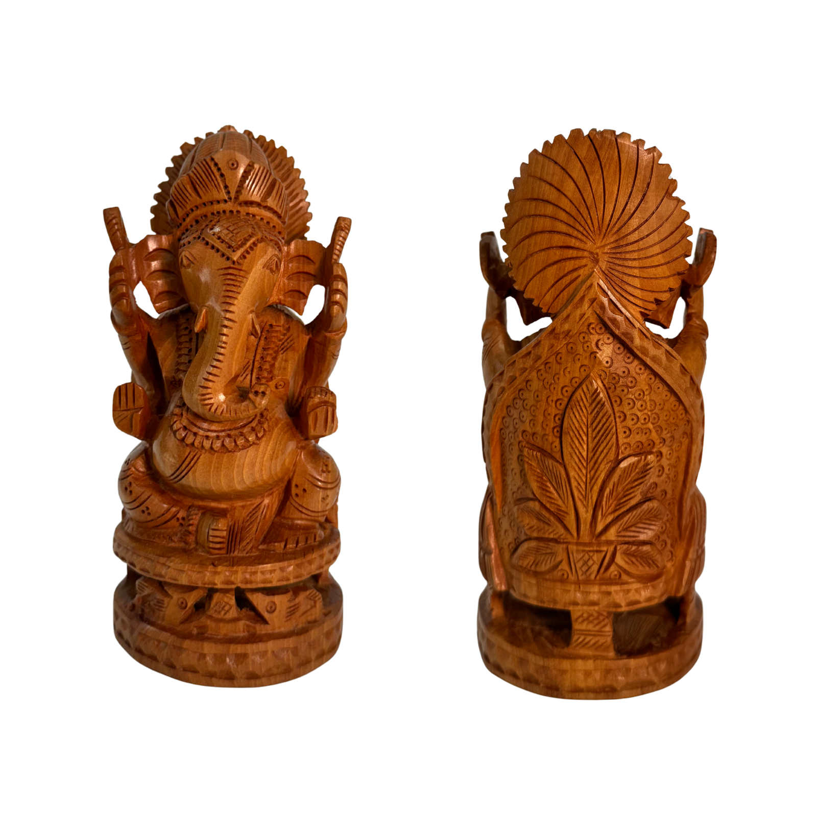 Hand-Carved Wooden Ganesha Statue | Kadam Wood Ganpati Idol Murti Home Temple Puja Room | Traditional Indian Handicraft Spiritual Gift | Vastu Decor