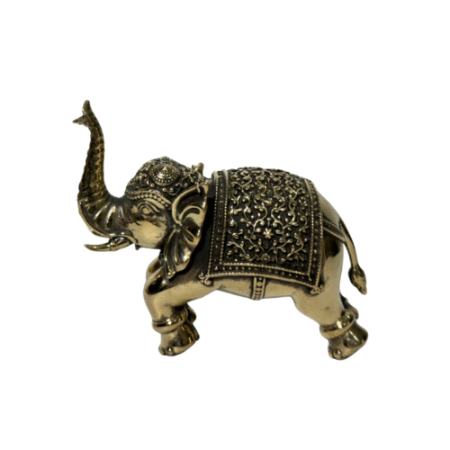 Hand-Crafted Fine Brass Elephant Figurine | Jewelry-Grade Intricate Detail Work | Miniature Art Silver Gold-Level Craftsmanship | Collector's Heirloom Quality
