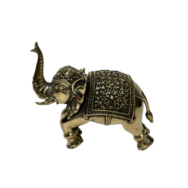 Hand-Crafted Fine Brass Elephant Figurine | Jewelry-Grade Intricate Detail Work | Miniature Art Silver Gold-Level Craftsmanship | Collector's Heirloom Quality
