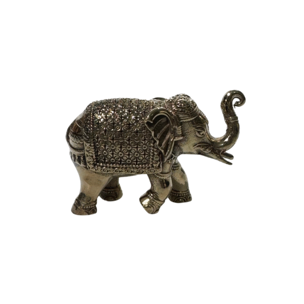Hand-Crafted Fine Brass Elephant Figurine | Jewelry-Grade Intricate Detail Work | Miniature Art Silver Gold-Level Craftsmanship | Collector's Heirloom Quality