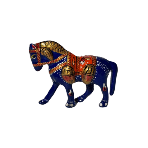 Hand-Crafted Metal Horse Statue | Dynamic Equestrian Art Sculpture Iron | Symbol Power Freedom Success | Traditional Indian Metalwork Home Office Decor