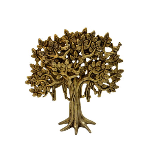 Brass Tree Home Decor Sculpture | Golden Metal Tree Centerpiece | Modern Nature-Inspired Table Display | Elegant Living Room Office Accent Piece