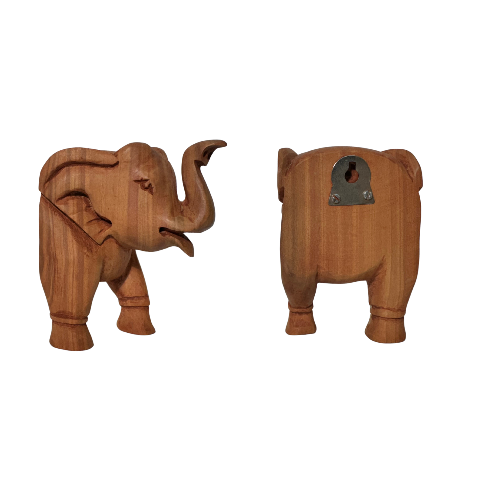 Wooden Elephant Face Door Mount | Hand-Carved Entry Door Decoration with Front Legs | Traditional Guardian Blessing Good Luck Door Hanging
