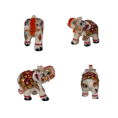 Hand Painted Marble Elephant | Small Elephant Figurine | Colorful Indian Art | Miniature Elephant Statue | Hand Carved Stone Elephant | Rajasthani Painting | Elephant Collectibles