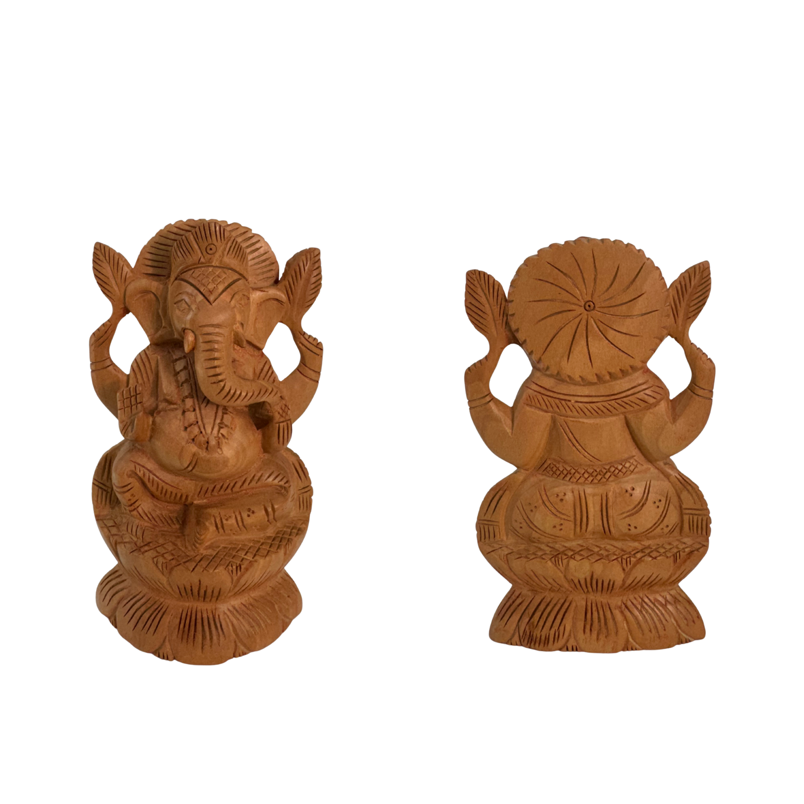 Hand-Carved Wooden Ganesha Statue | Kadam Wood Ganpati Idol Murti Home Temple Puja Room | Traditional Indian Handicraft Spiritual Gift | Vastu Decor