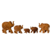 Hand-Carved Wooden Elephant Family Set | Parent Elephants with Baby Calves | Symbol Family Unity Love Protection | Traditional Indian Art Home Decor